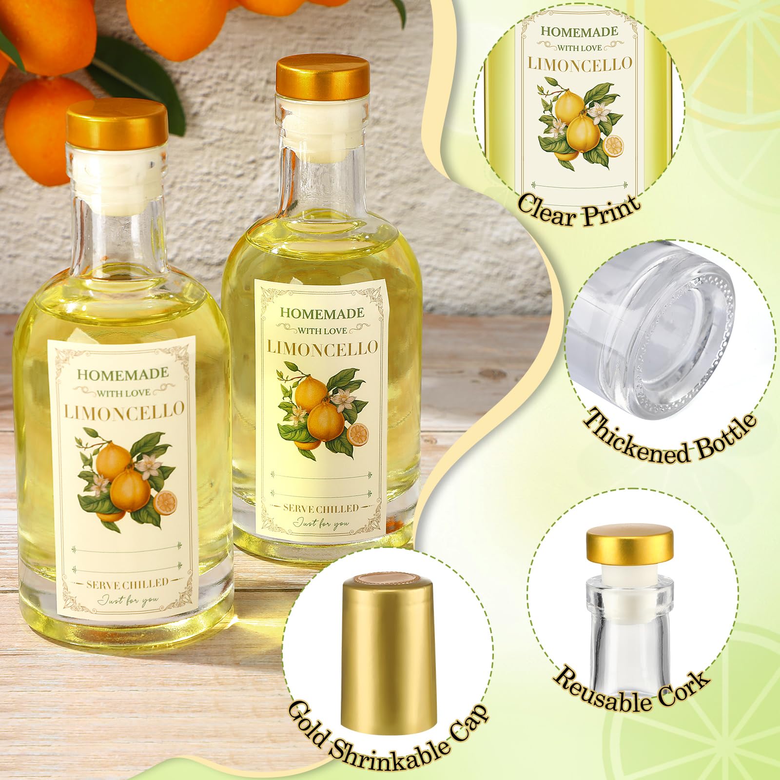 Amazon.com: Funnymoom 6 Set 6.8 oz Limoncello Glass Bottles Gift