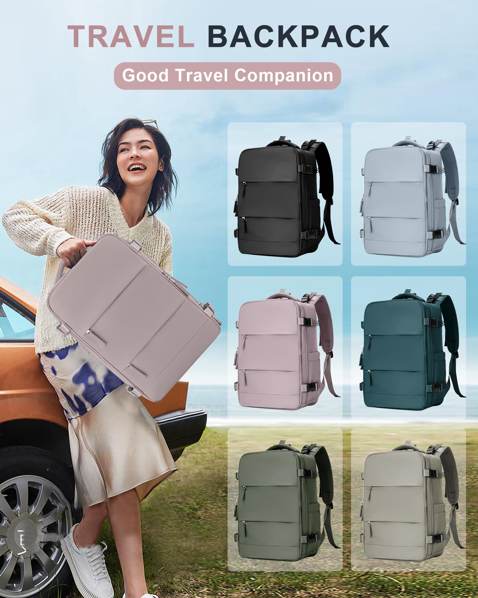 BJLFS Borse da Cabina per Ryanair 40x20x25 Bagaglio a Mano Zaino Borsa Zaino da Viaggio, Zaino da trekking,Zaino Easyjet 45x36x20,Zaino Casual per laptop da 14 pollici per scuola