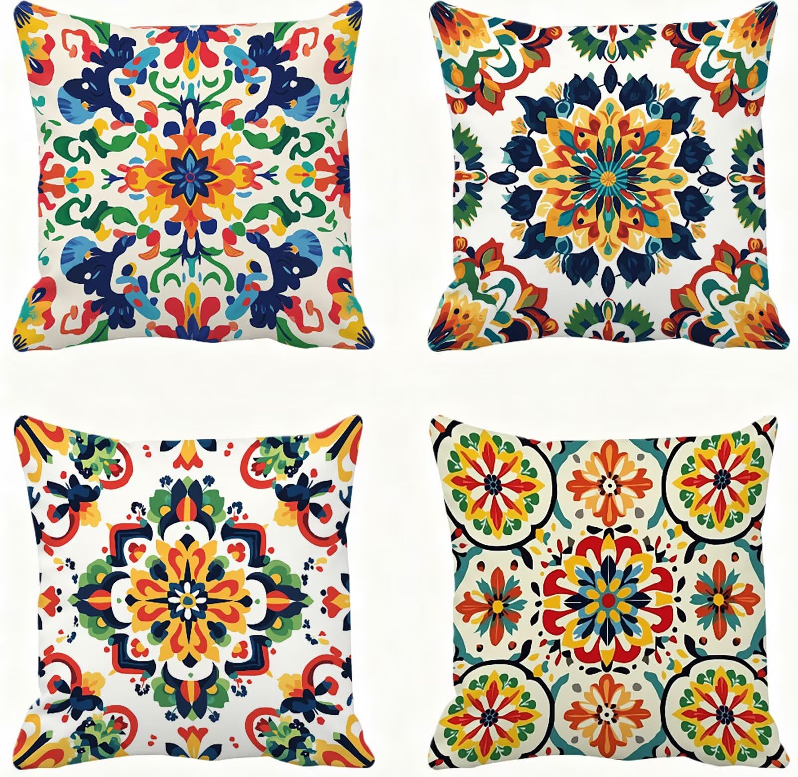 Amarillo Funda Cojin 60x60 Bohemia Funda Almohada 60x60 Cojines Sofa Súper Suave Fundas Cojines Decorativos Fundas Almohadas 4 Piezas Cervicales y Cuello, para Hogar Cama Salon Decoracion E - 515