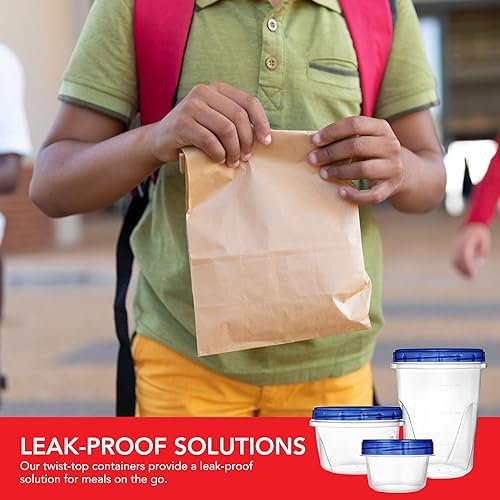 Miniatura 7 de Stock Your Home Contenedores de plástico de 16 onzas con tapas giratorias (paquete de 10), recipientes para congelador de 2 tazas con tapas para