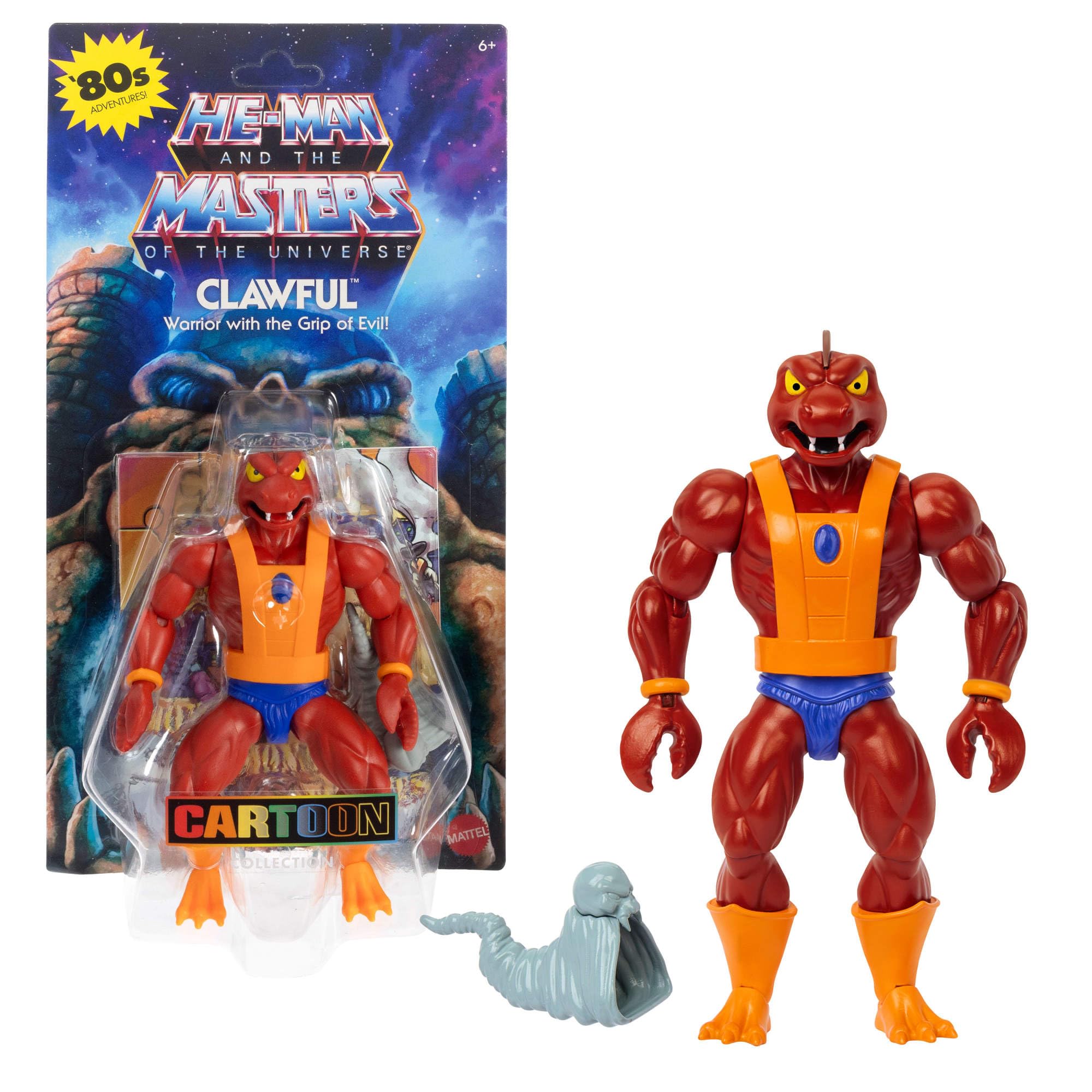 Masters of the Universe Origins Toy, Clawful Cartoon Collection Action Figure, 5.5-inch MOTU Villain, 16 Articulations, Horn of Evil & Mini-Comic, HYD39