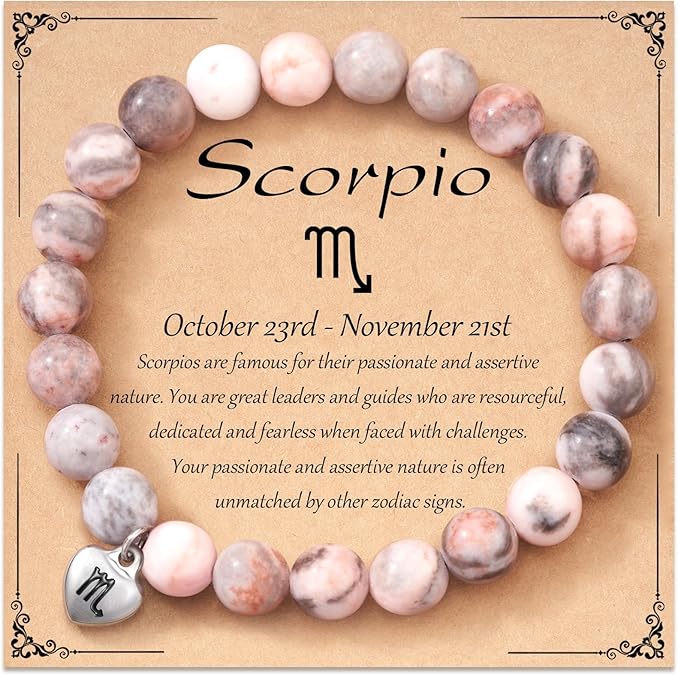 Zodiac Bracelet for Women Horoscope Constellation Natural Stone Unique Bithday Gift