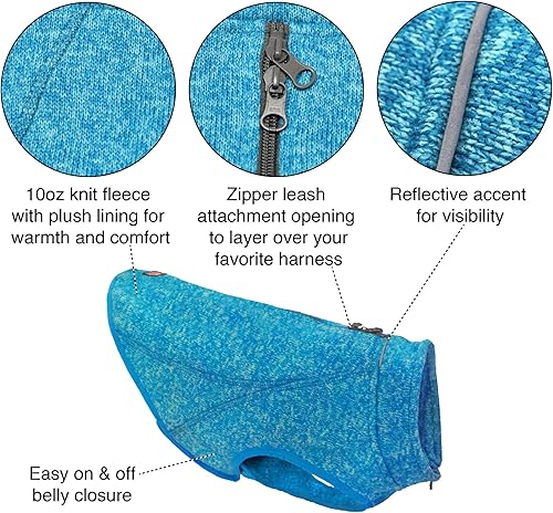 Miniatura 2 de Kurgo K9 Core Suéter para perro  Suéter para perros  Chaleco de forro polar para perro  Chaqueta de forro polar de punto  Forro polar  Ligero