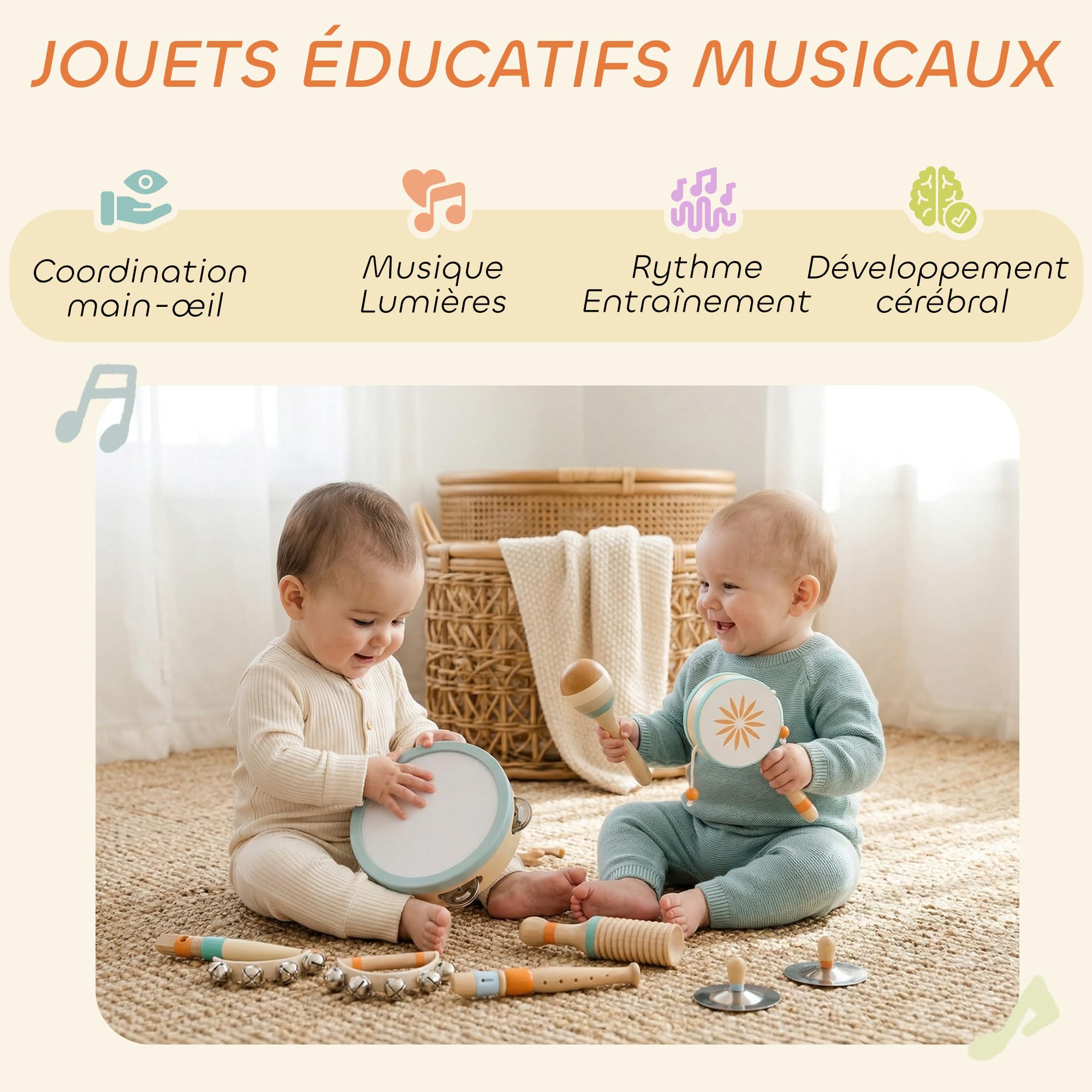 AIYAPLAY Instrumenty muzyczne dla dzieci 3+ lat, Zabawki muzyczne