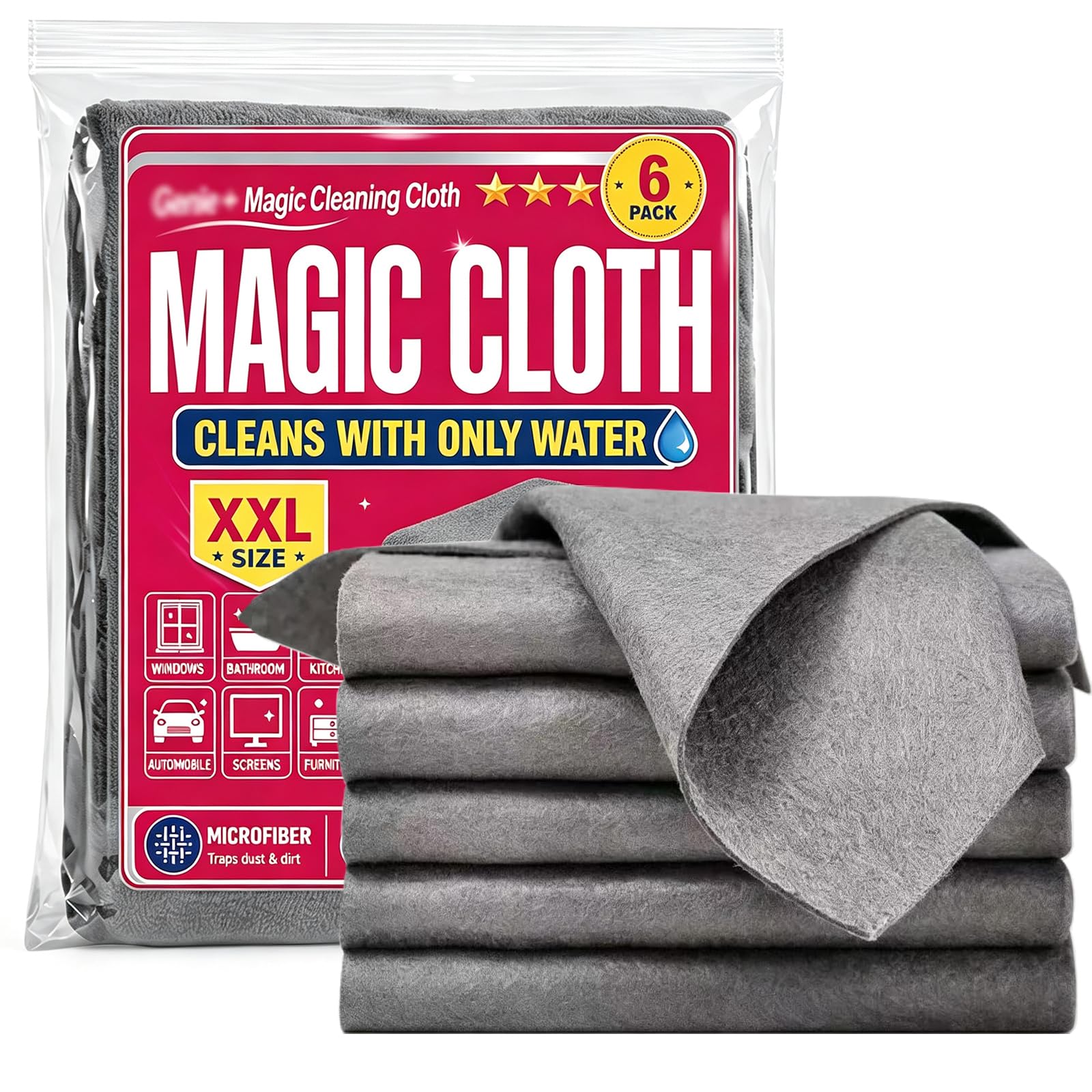 Photo 1 of Wadfey 6PC Microfiber Cleaning Cloths
