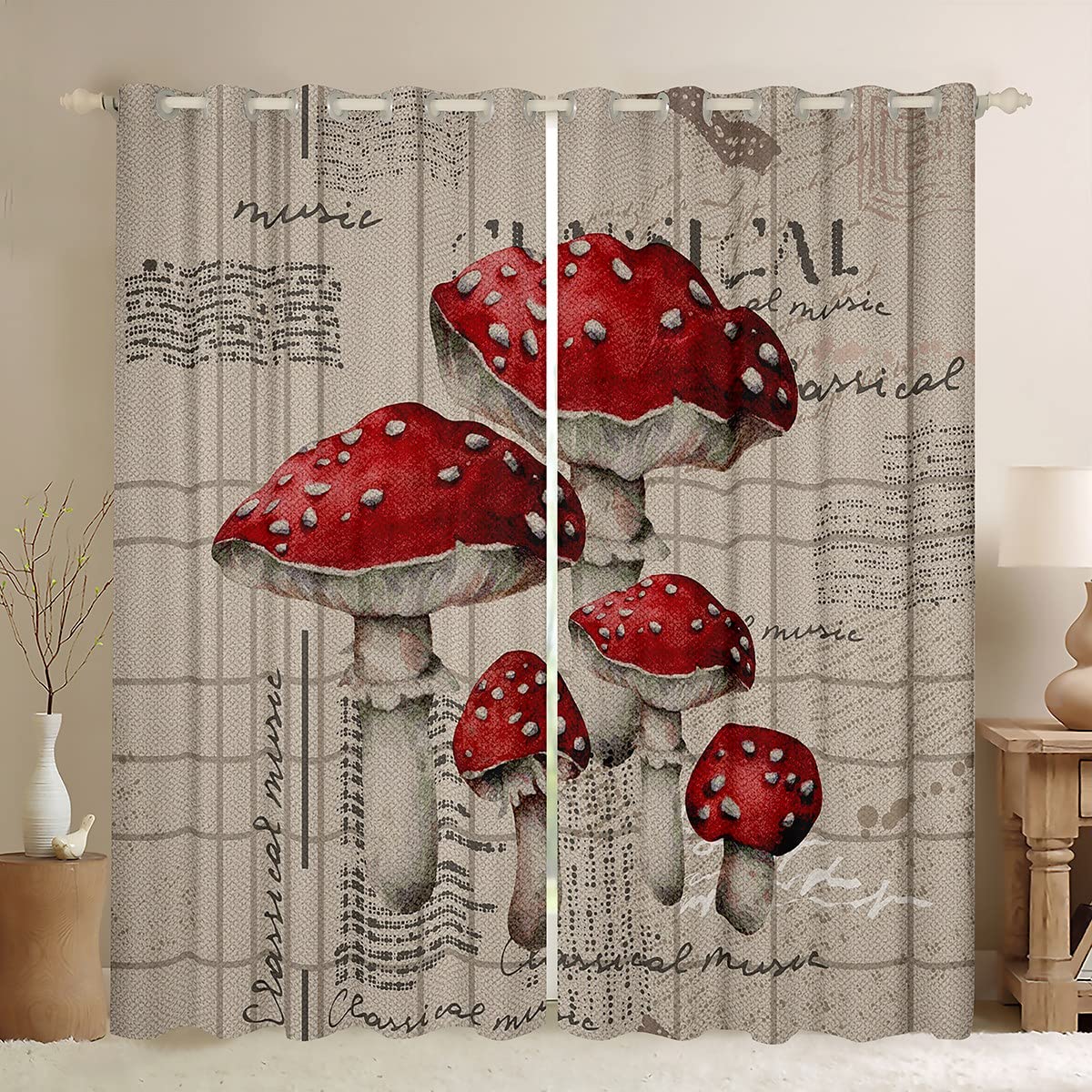 Loussiesd Tenda Per Porta Con Funghi Kawaii 86x203 Cm - Pannello Decorativo Per Privacy, Camera Da Letto, Cucina - 2