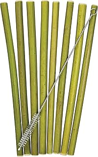Totally Bamboo 8-Pack Reusable Bamboo Drinking Straws, Dishwasher Safe
