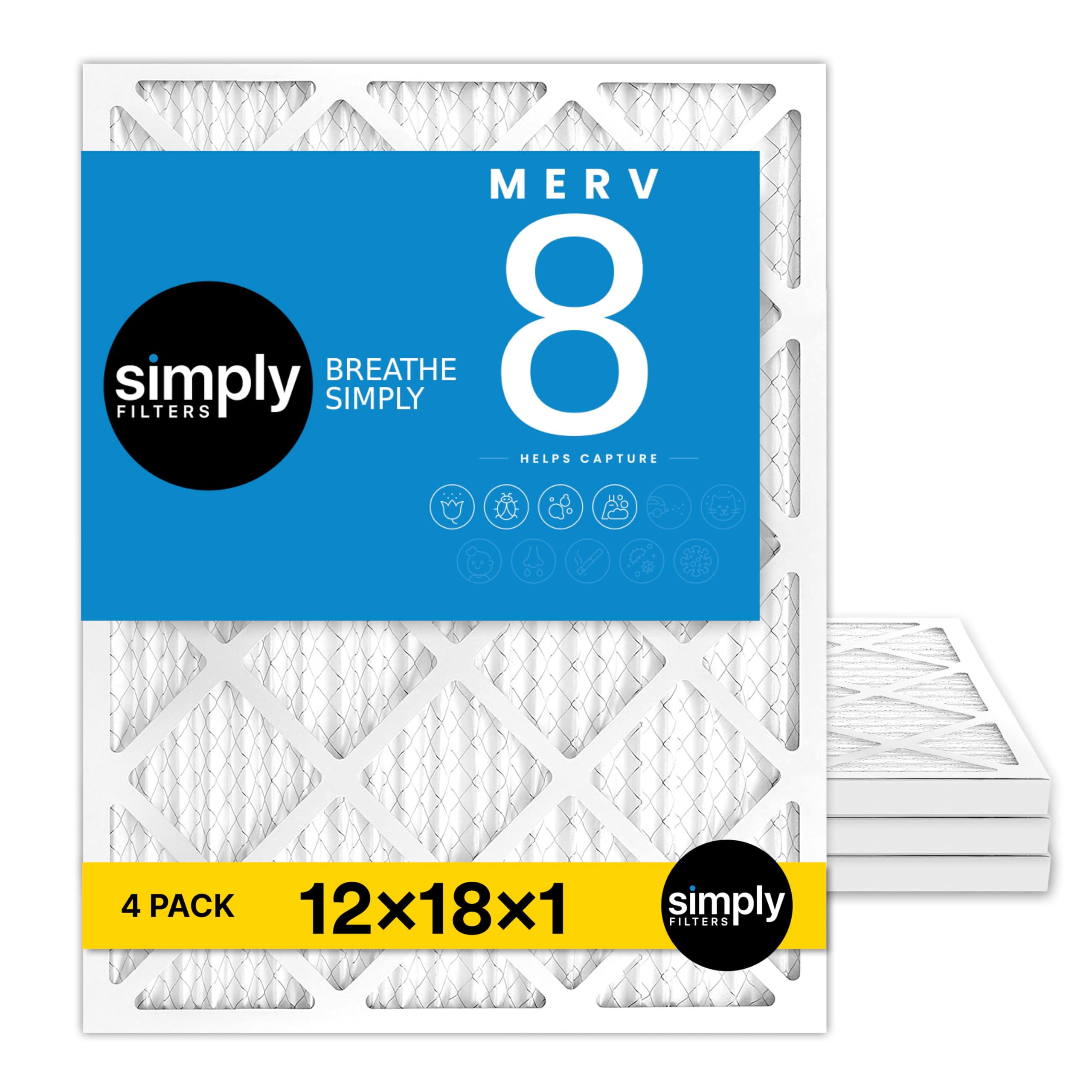 Simply 20x25x4 Air Filter, MERV 8, 4 Pack, Furnace Air Filter for HVAC (Actual Size:19.5"x24.5"x3.63") DUST, Pet, & Allergy Control — view 74