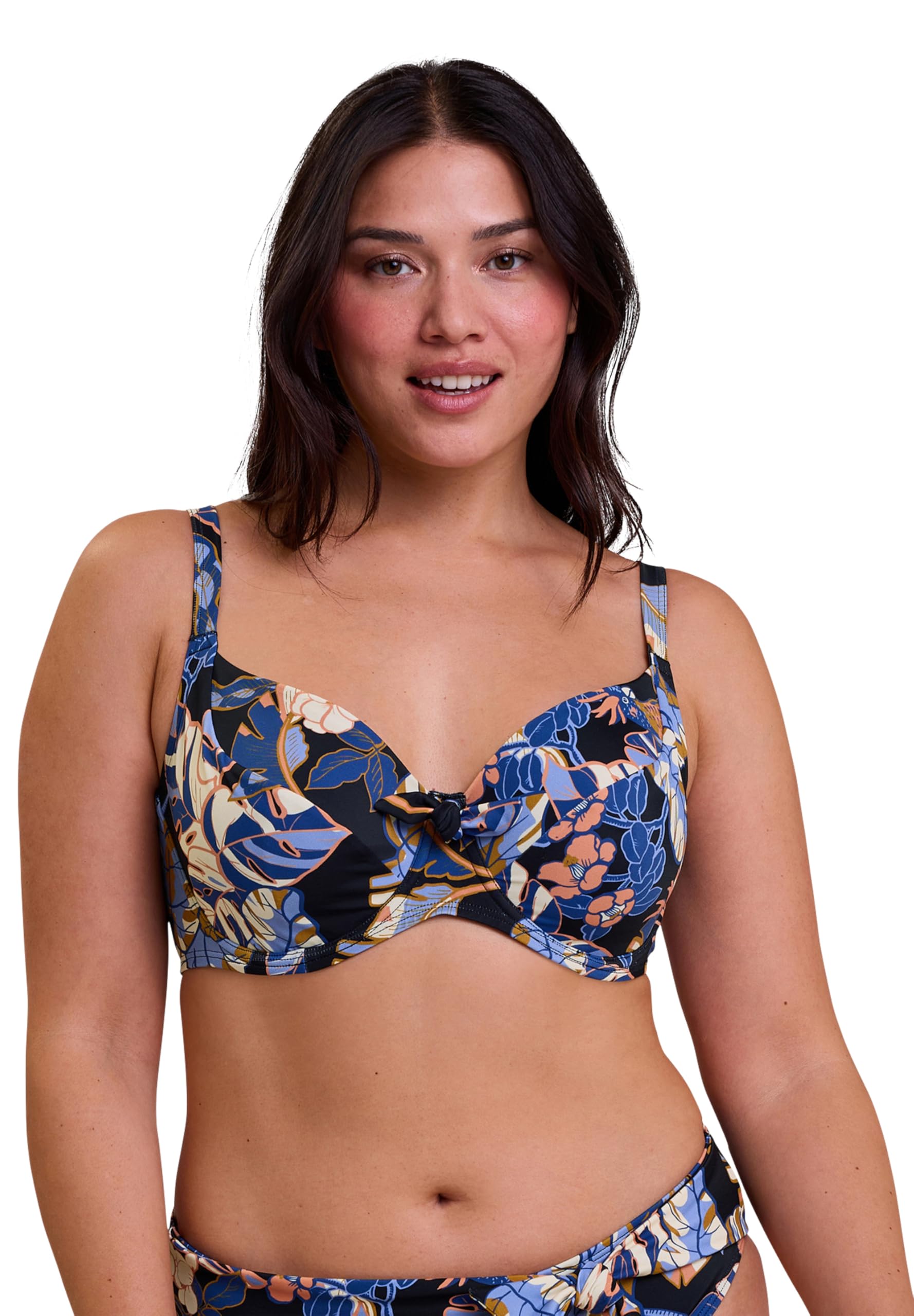 Sans Complexe Women's Fidji Bikini Top, Black Exotic Print, 38D