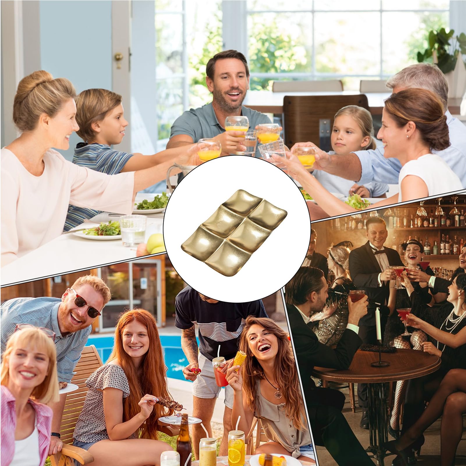 Vassoio per Snack e Stuzzichini Decorativo Portatile | Snack a Griglie Multiple Per l'uso in Cucina, Soggiorno, Sala da Pranzo, Tavolino, per Pane, Frutta, Dolci e Festival