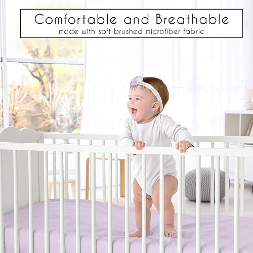 Miniatura 5 de Sweet Jojo Designs Juego de ropa de cama para cuna de bebé de 4 piezas (morado lavanda bohemio floral) para niñas, infantescuarto de bebé, incluye