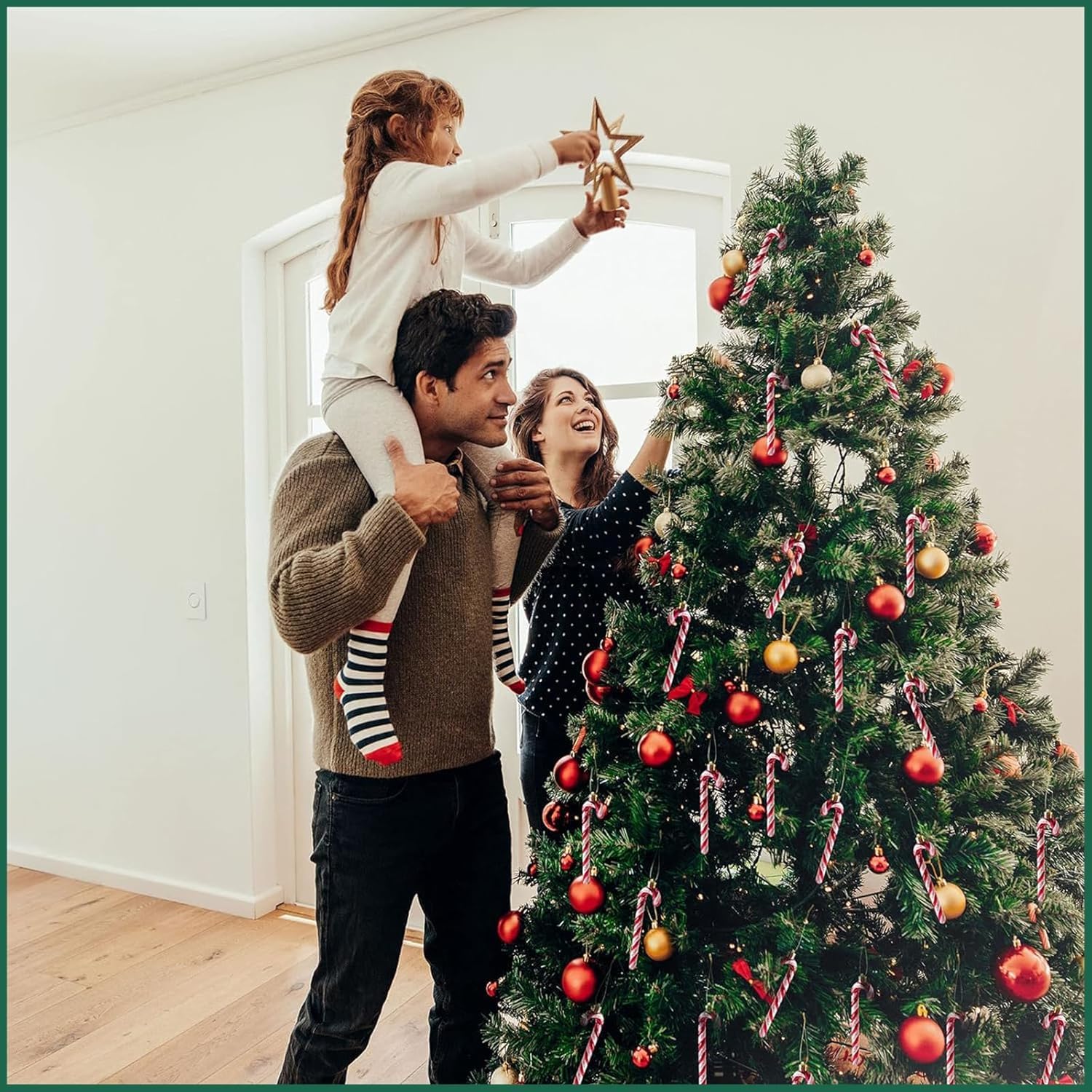 yayafunfun 6 Stück Christbaumschmuck Zuckerstangen Zuckerstangen Weihnachten Deko Weihnachtsbaumschmuck Rot, Weihnachtsbaumschmuck Zuckerstangen für Weihnachtsdekoration (Champagner)