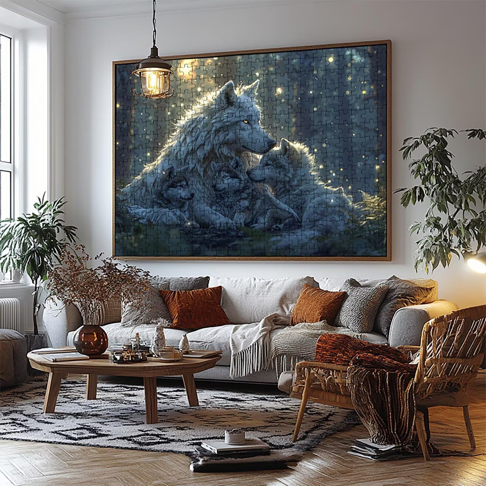 Puzzle 2000 sztuk wilk puzzle 2000 sztuk drzewo dla dorosłych, drewniane puzzle dla dorosłych z kolorowym papierowym pudełkiem, klasyczne puzzle 70 x 100 cm, aby złagodzić stres dekoracja ścienna