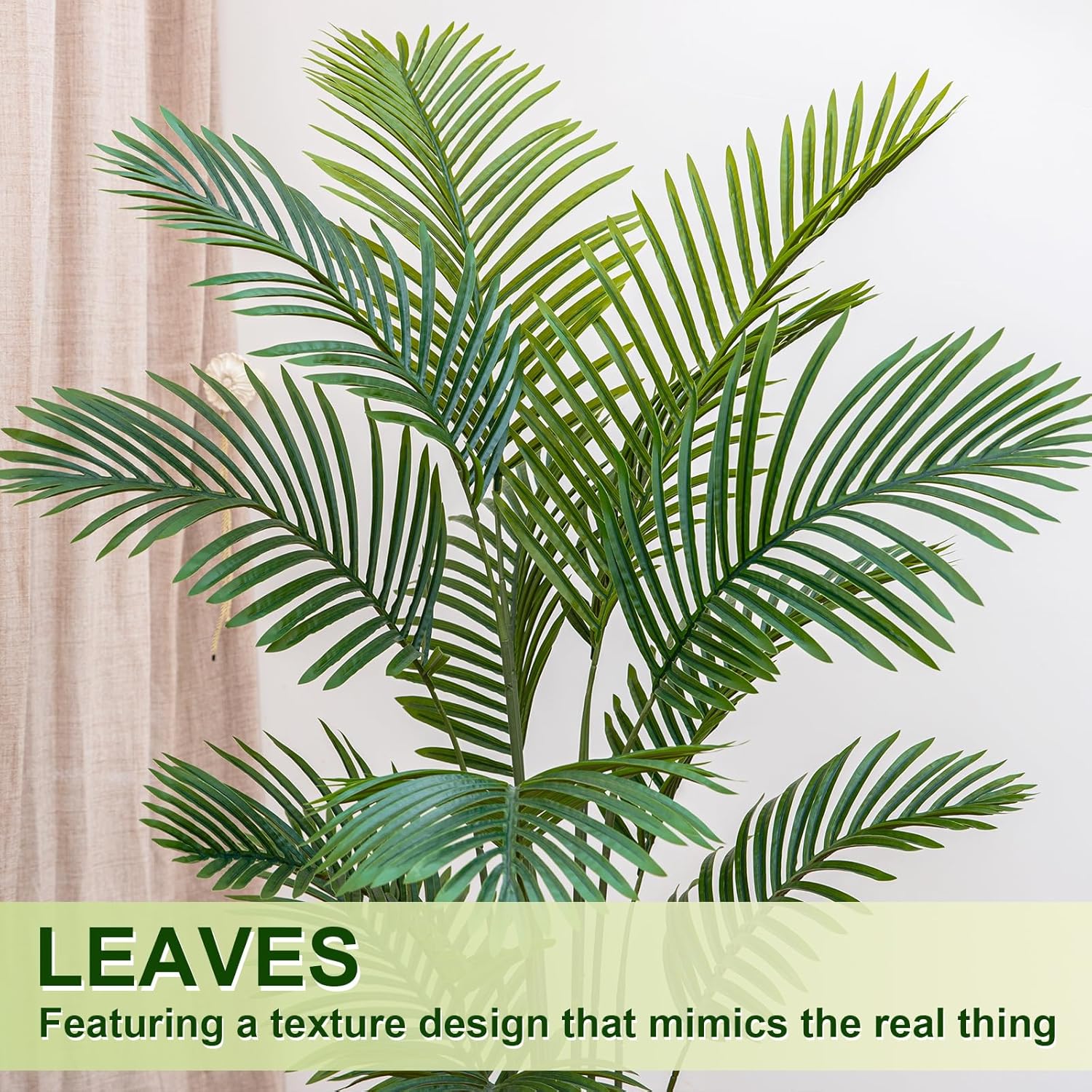 Palm Tree 5FT Artificial, 60in Tall Faux Palm Tree with 15.7 White Planter, Fake Potted Tree for Indoor & Outdoor Home Office Decor