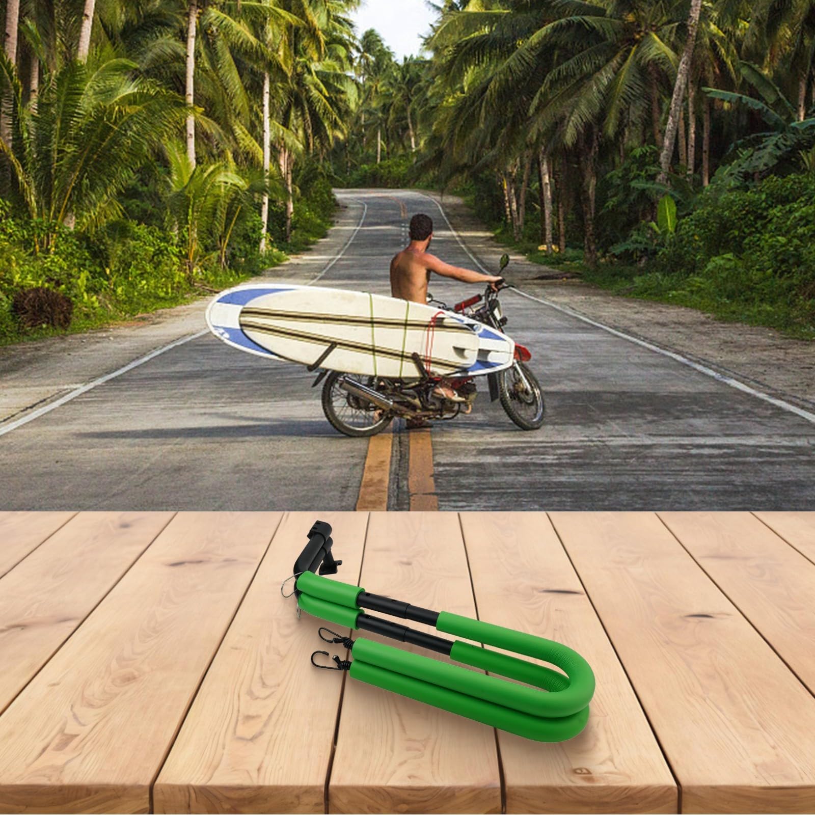 Porte-planches de surf, résistant aux rayures, accessoires de surf, supports de planche de surf pour croiseurs de plage (vert)