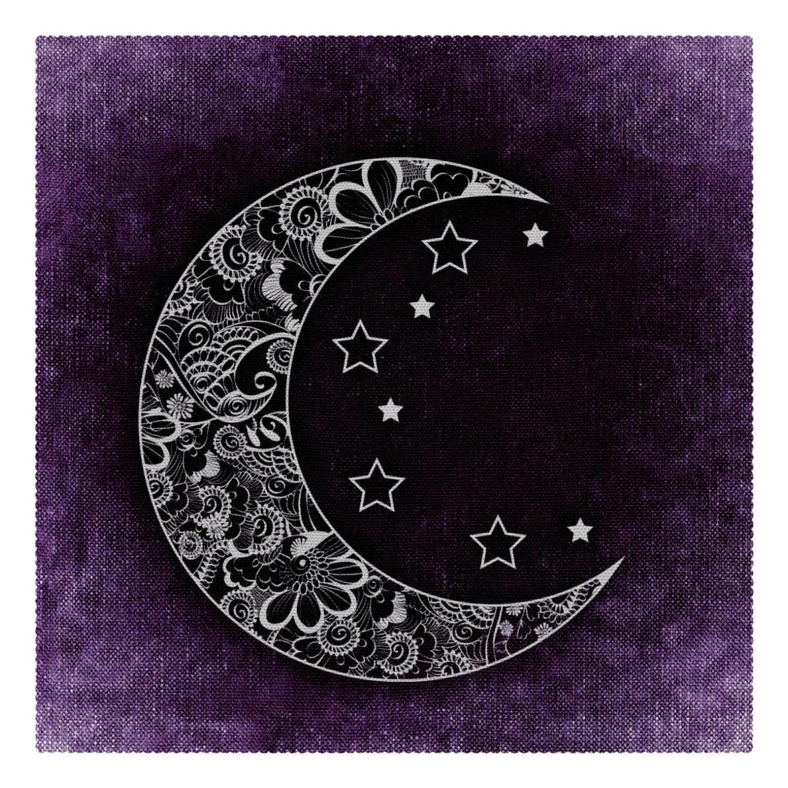 Sets de table lune et étoile antidérapants dessous d'assiette résistants chaleur