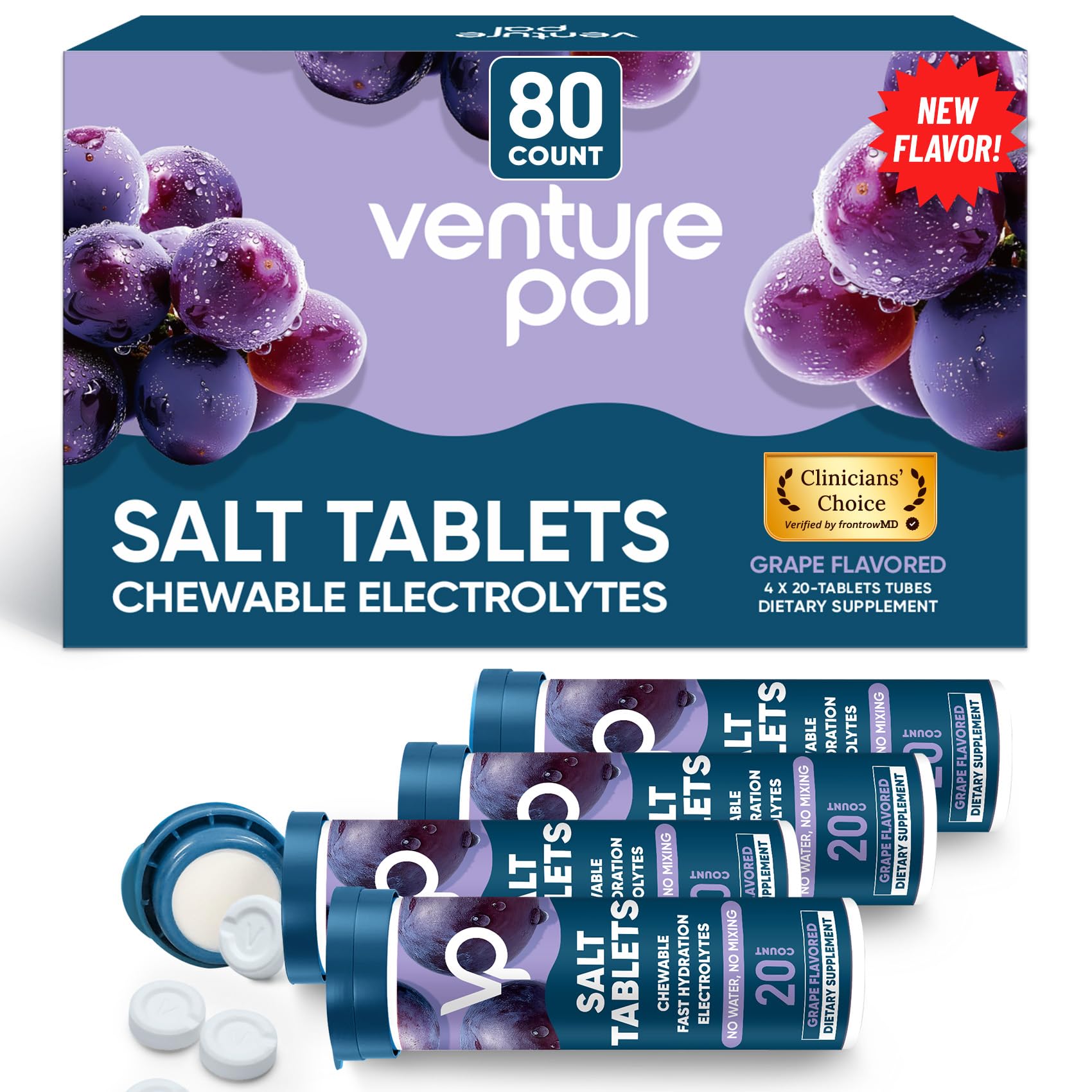 Venture Pal Chewable Electrolyte Tablets, 80 Count, Fast-Dissolve, Variety — Amazon image 13