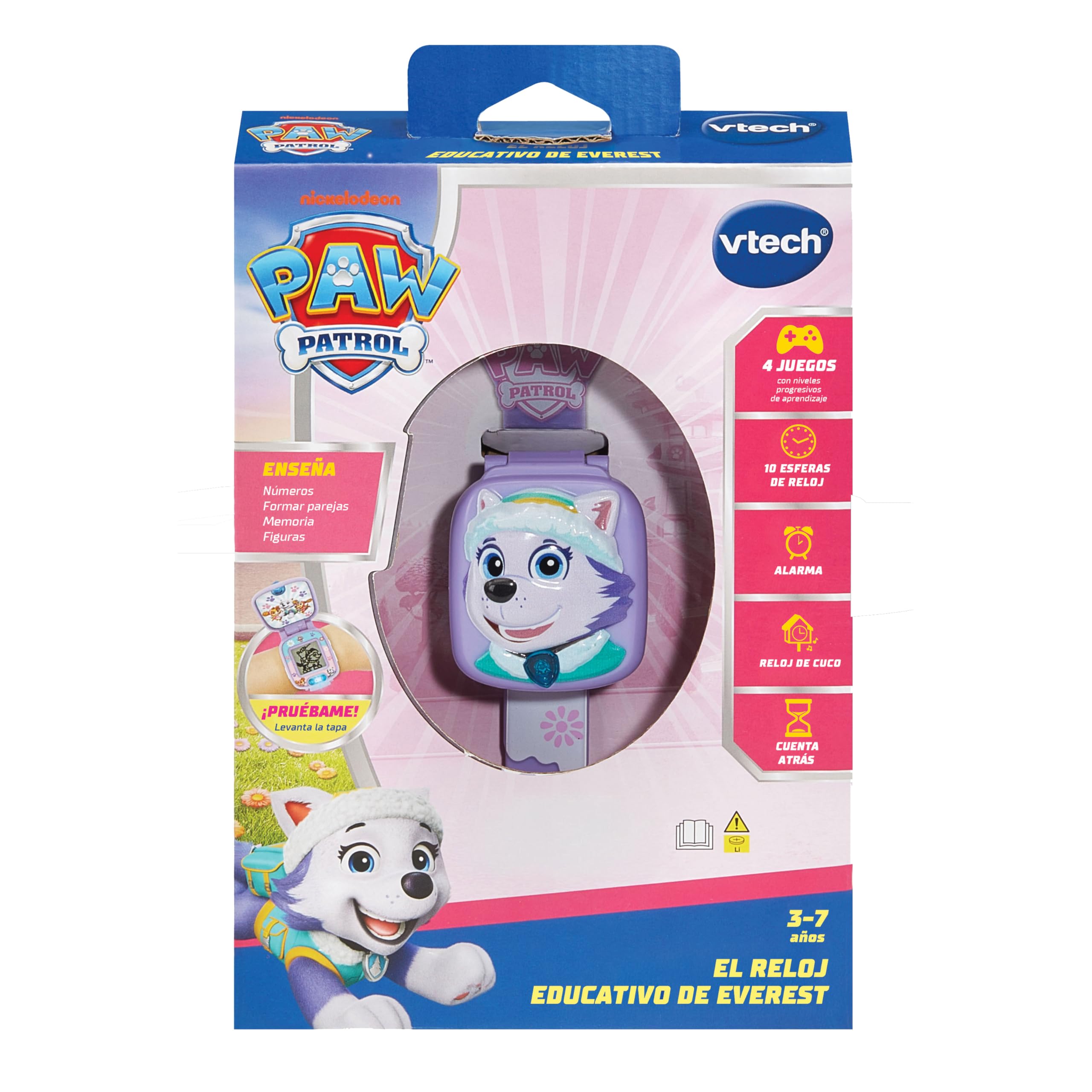 VTech - Reloj Educativo de Everest - Patrulla Canina, Smartwatch Interactivo para niños +3 años, Versión ESP.