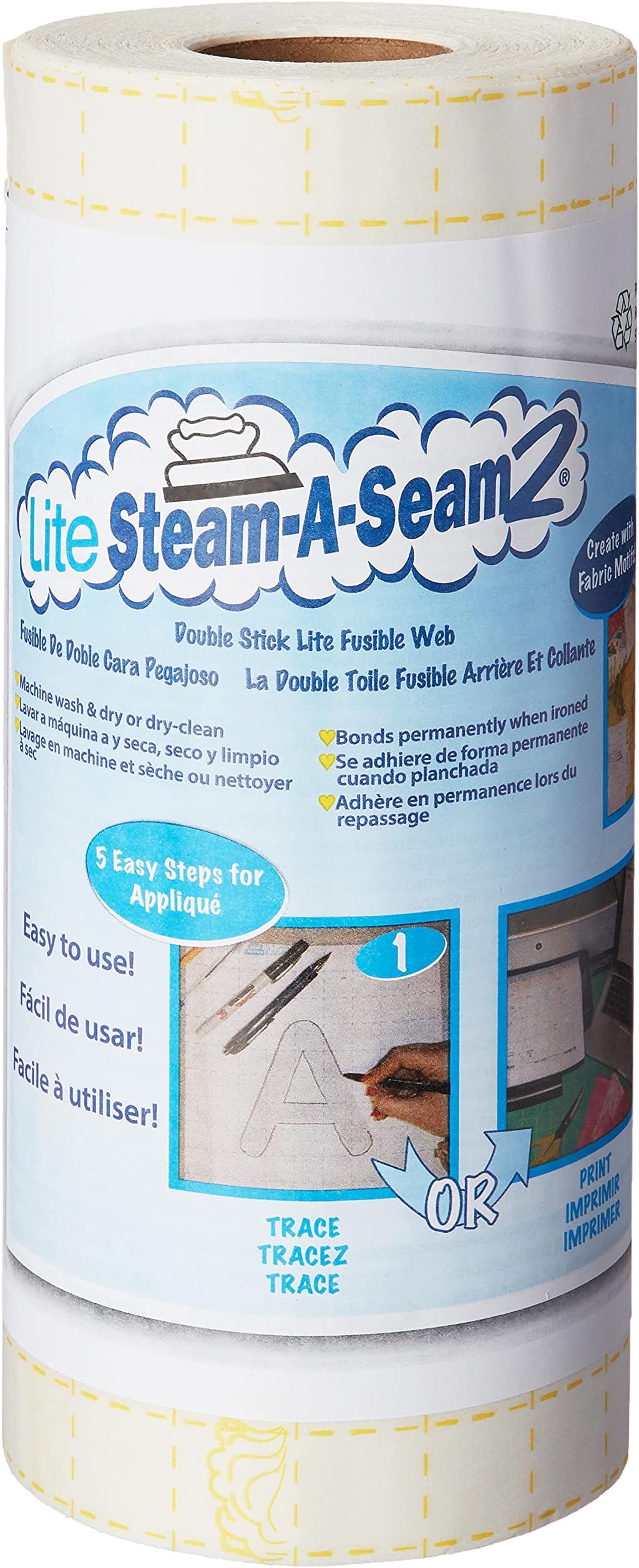 The Warm Company - Steam-A-Seam 2 – 12" x 40 Yard Bolt, Double Stick Fusible Web for Quilting, Sewing & Appliqué