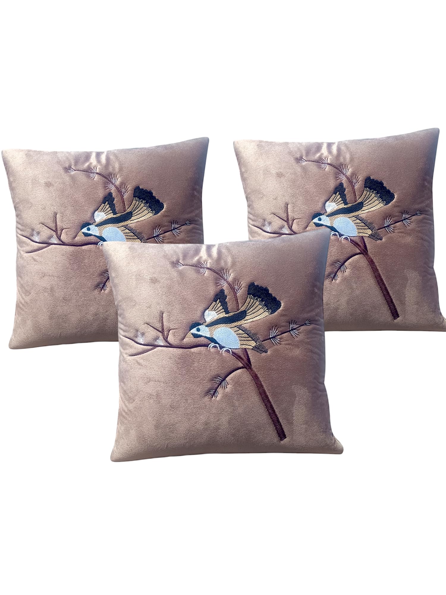 Rose Velvet Cushion Covers - Set of 3 -5