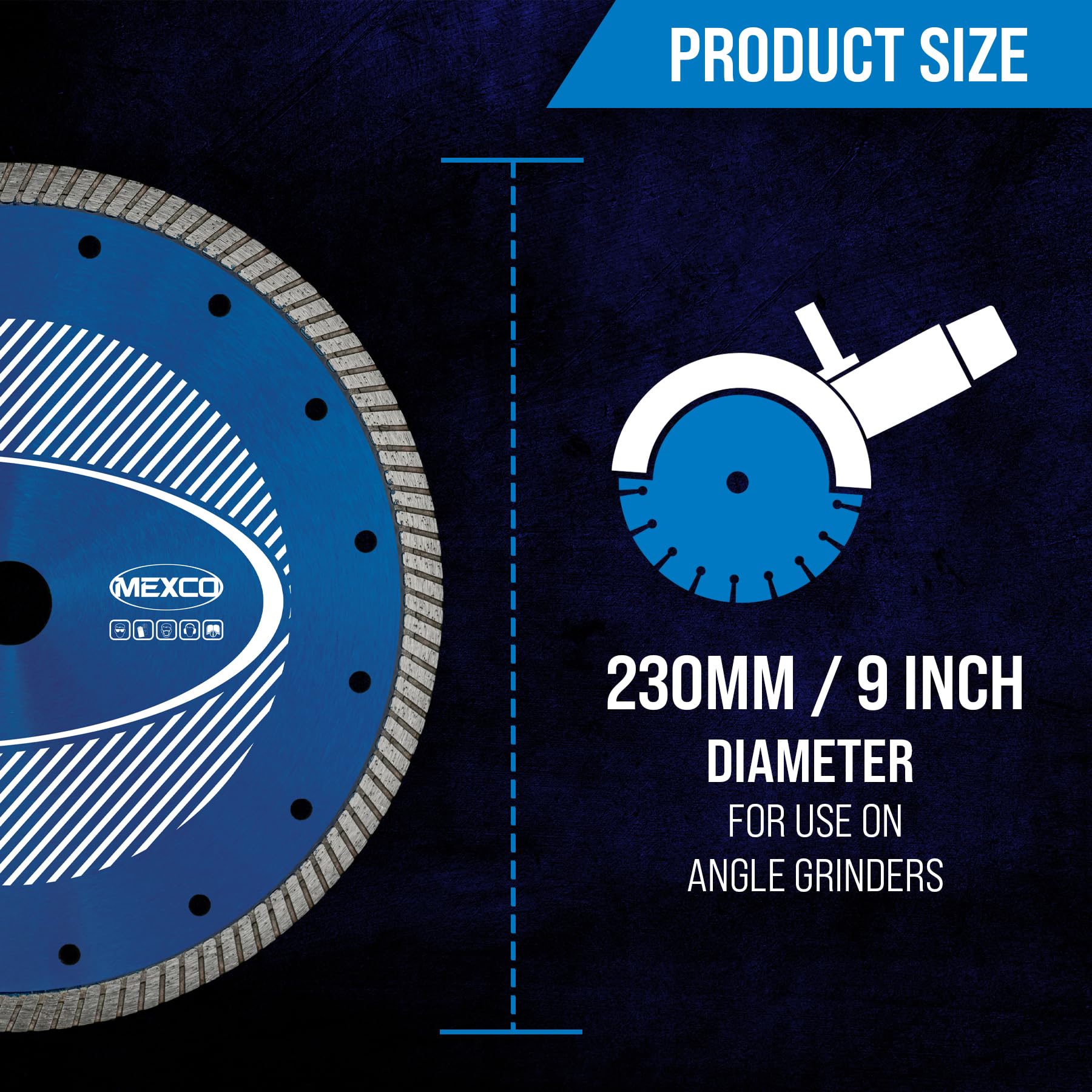 Mexco UHX Ultra Hard Materials Diamond Blade, High-Performance, Precision Cutting Disc for Granite Porcelain, Marble, 230mm - Image 4