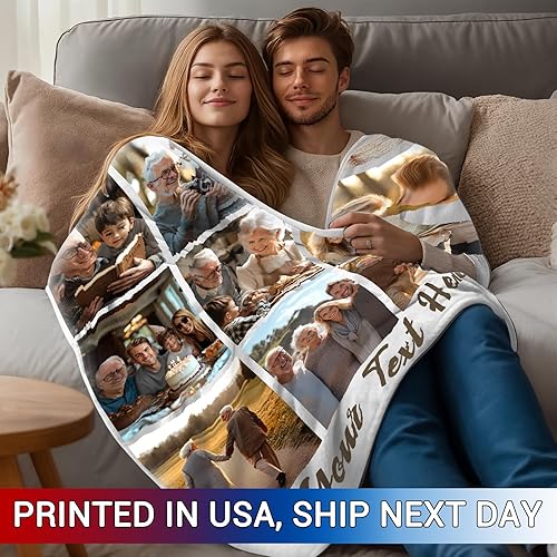 Miniatura 2 de Stepdiy Mantas personalizadas con 9 fotos y texto  Manta Sherpa personalizada opcional con imagen  Manta personalizable para regalos de cumpleaños