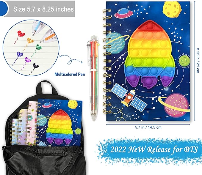 Cuaderno Pop para Niños Diario con Lápiz 8.3x5.7 pulgadas 160 Hojas miniatura 2