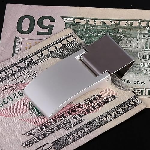 Miniatura 4 de Epoint Clips de dinero para hombre, más diseños, billetera casual con clip para dinero para uso diario, Sliver-eqa03b04