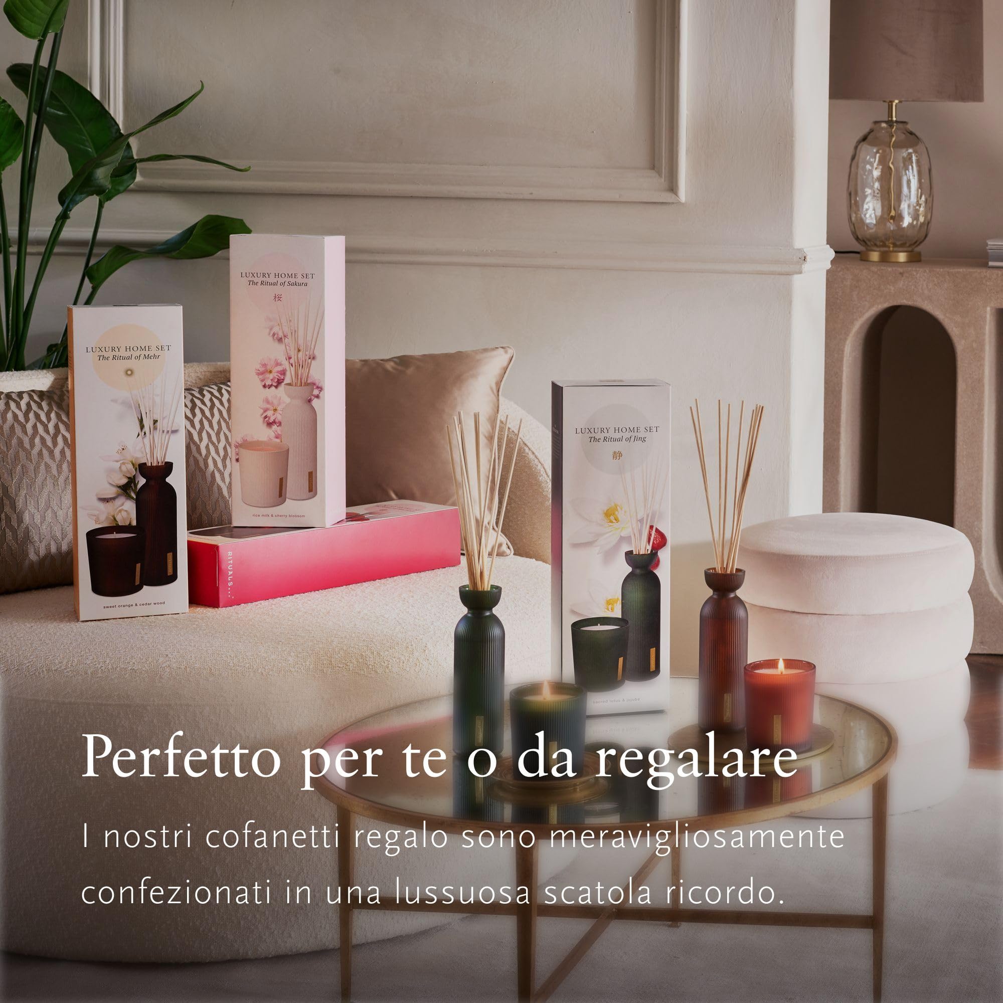 RITUALS Cofre Regalo The Ritual of Ayurveda – Set de Regalo con Vela aromática y difusor de Aromas con barritas aromáticas – Aroma equilibrante a Aceite de almendras y Rosa India