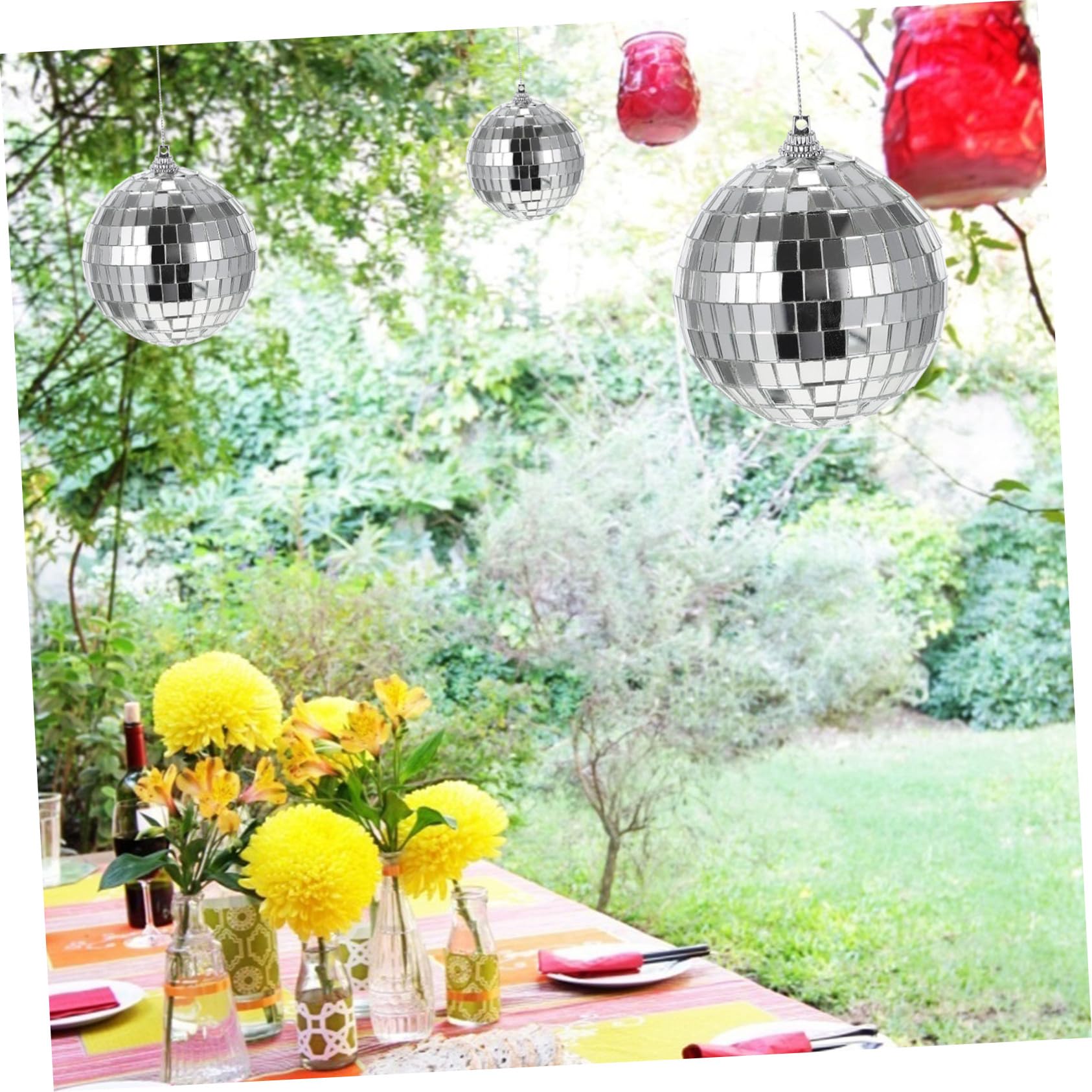 NOLITOY 8cm Glass Disco Ball Mirror Reflective Balls for Party Banquet Nightclub