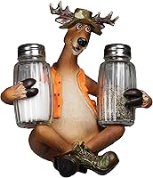 Vista 6 de River's Edge Juego de salero y pimentero, de resina de polímero, pintado a mano.