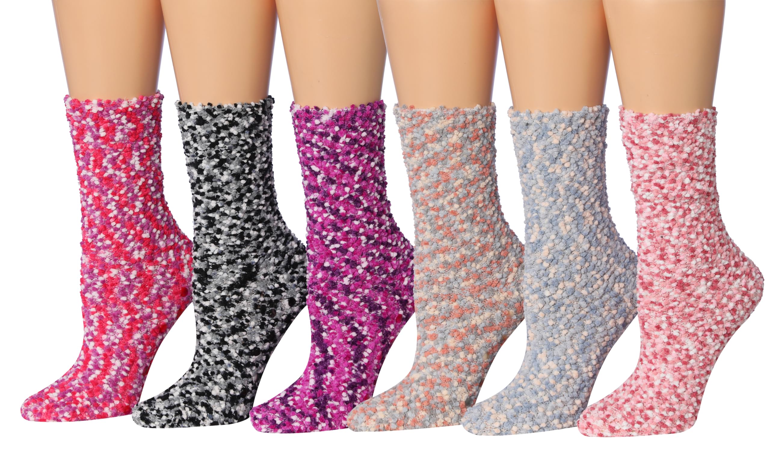 Paquete de 6 calcetines tipi toe acogedores de microfibra difusos para mujer - Imagen 5 de 5