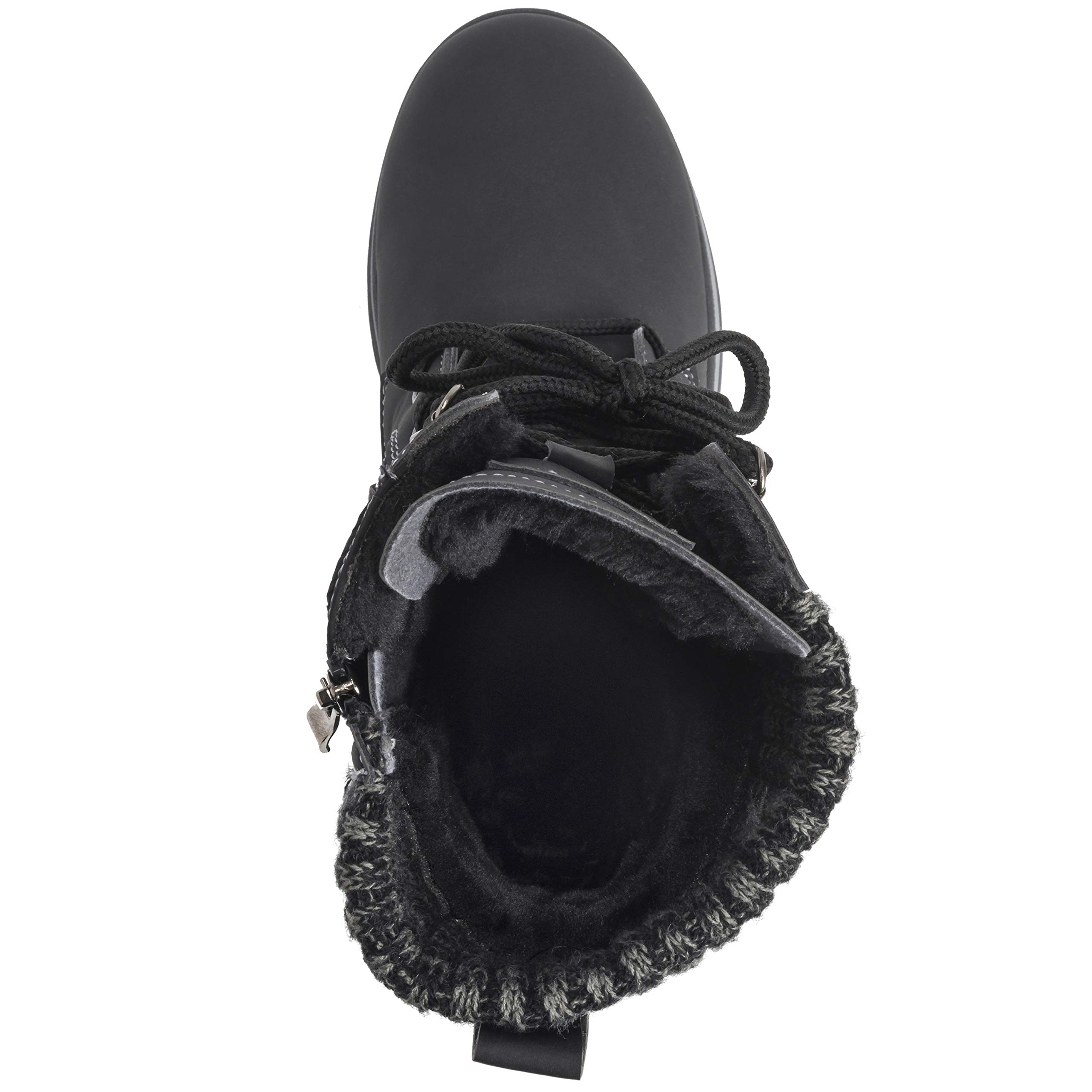 Polar Boot Womens Quilted Short Snow Winter Faux Fur Warm Durable Waterproof Boots - 9 - BLK42 AYC0525