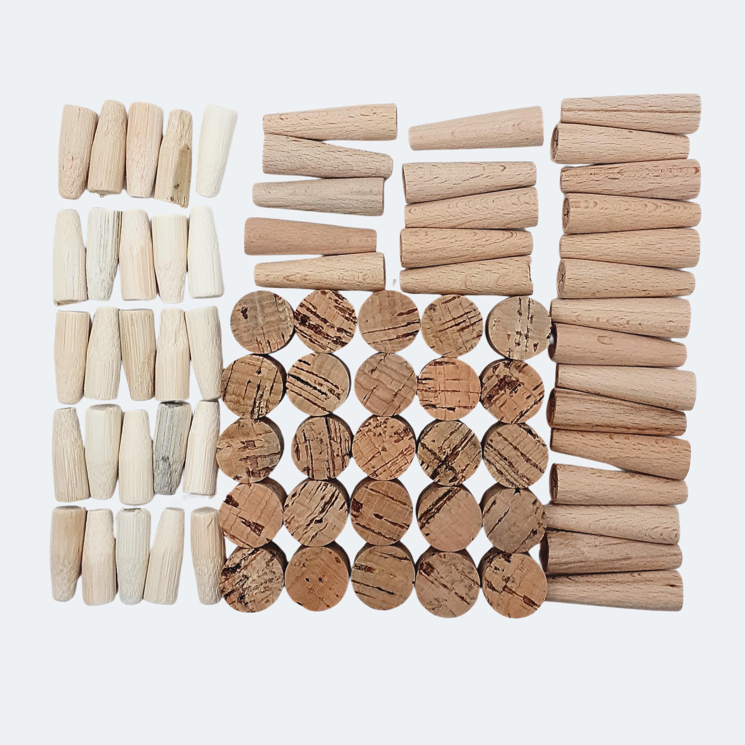 Cask Ale Venting & Sealing Kit – 75pc Wooden Set with Corks, Soft Spiles & Hard Pegs – Beer Cask Ale Conditioning & Tapping Supplies for Pub & Brewery Cellars – UK Made by Burton Wood Turnery