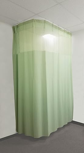 Miniatura 1 de Cortinas médicas, 8 pies, con guía para sala de hospitales, clínicas o laboratorios, 10 pies de alto