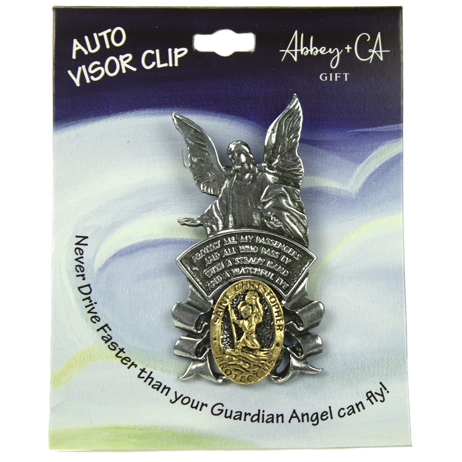 Cathedral Art Abbey CA Gift St Christopher Guardian Angel Sun Visor Clip - Car and Automotive Accessories Religious — view 2