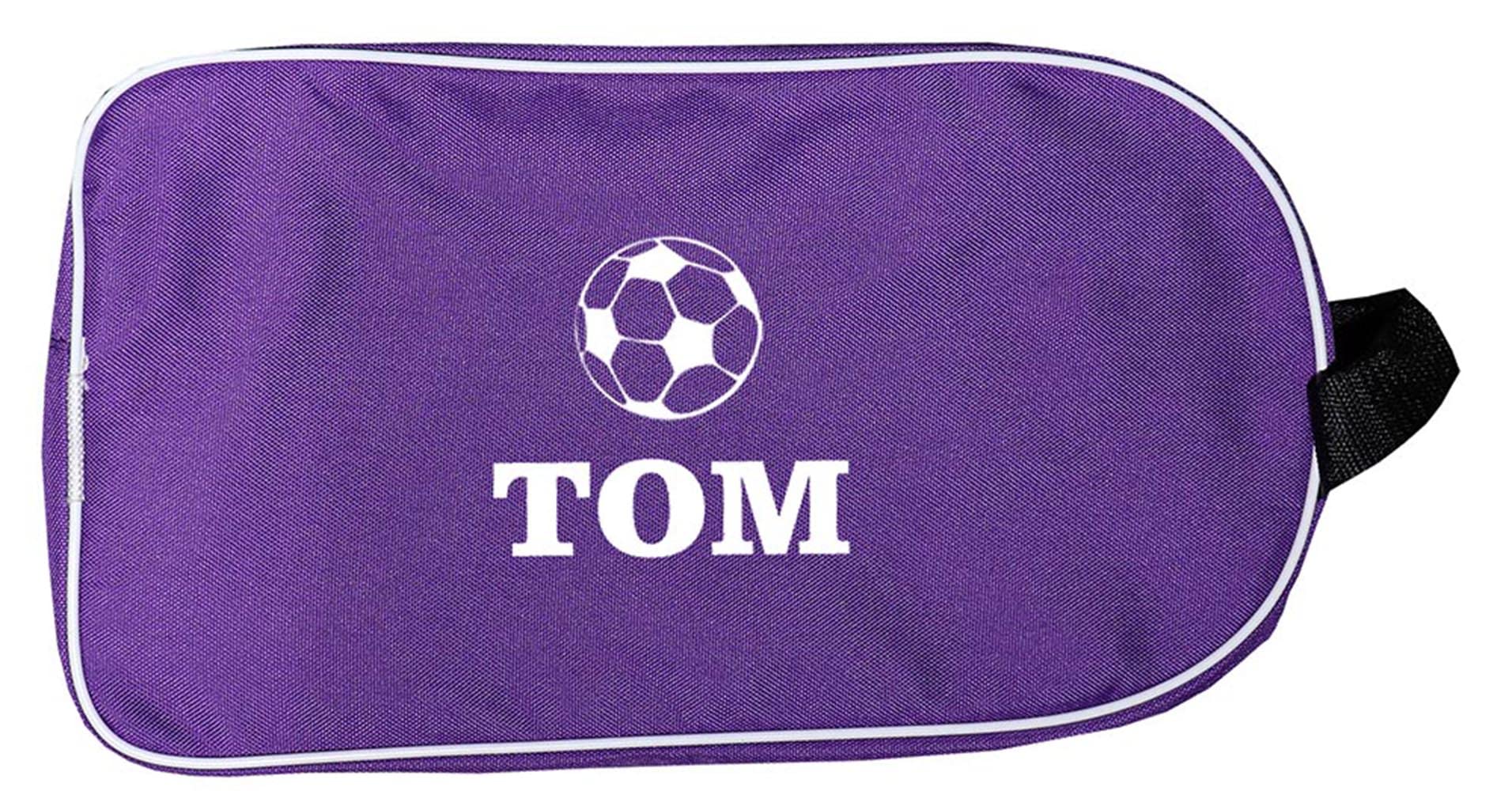 Personalized SPORT Football Boot Bag,Shoes bag, School, Sports, PE (Purple_Football)