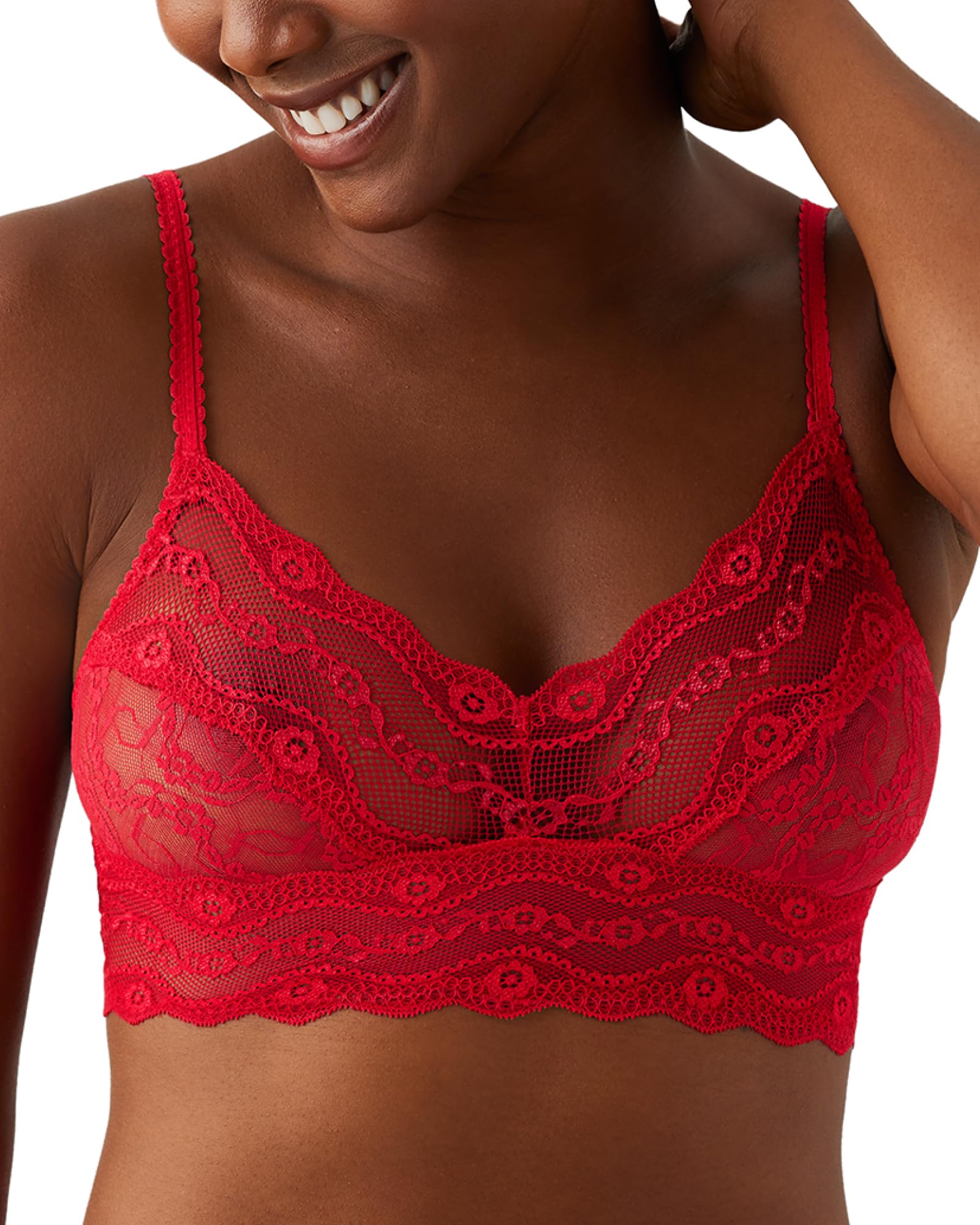 B.tempt'd Lace Kiss Women's Bralette Bra, Ultra Transparent