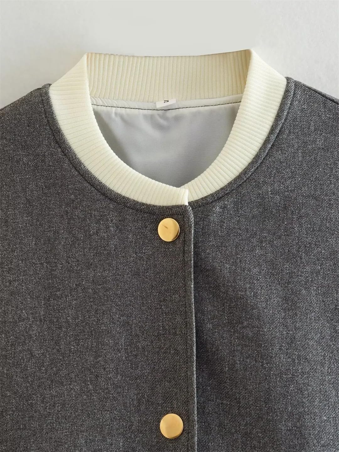 Generisch Chaqueta bomber de béisbol para mujer, estilo informal, versátil, recortada