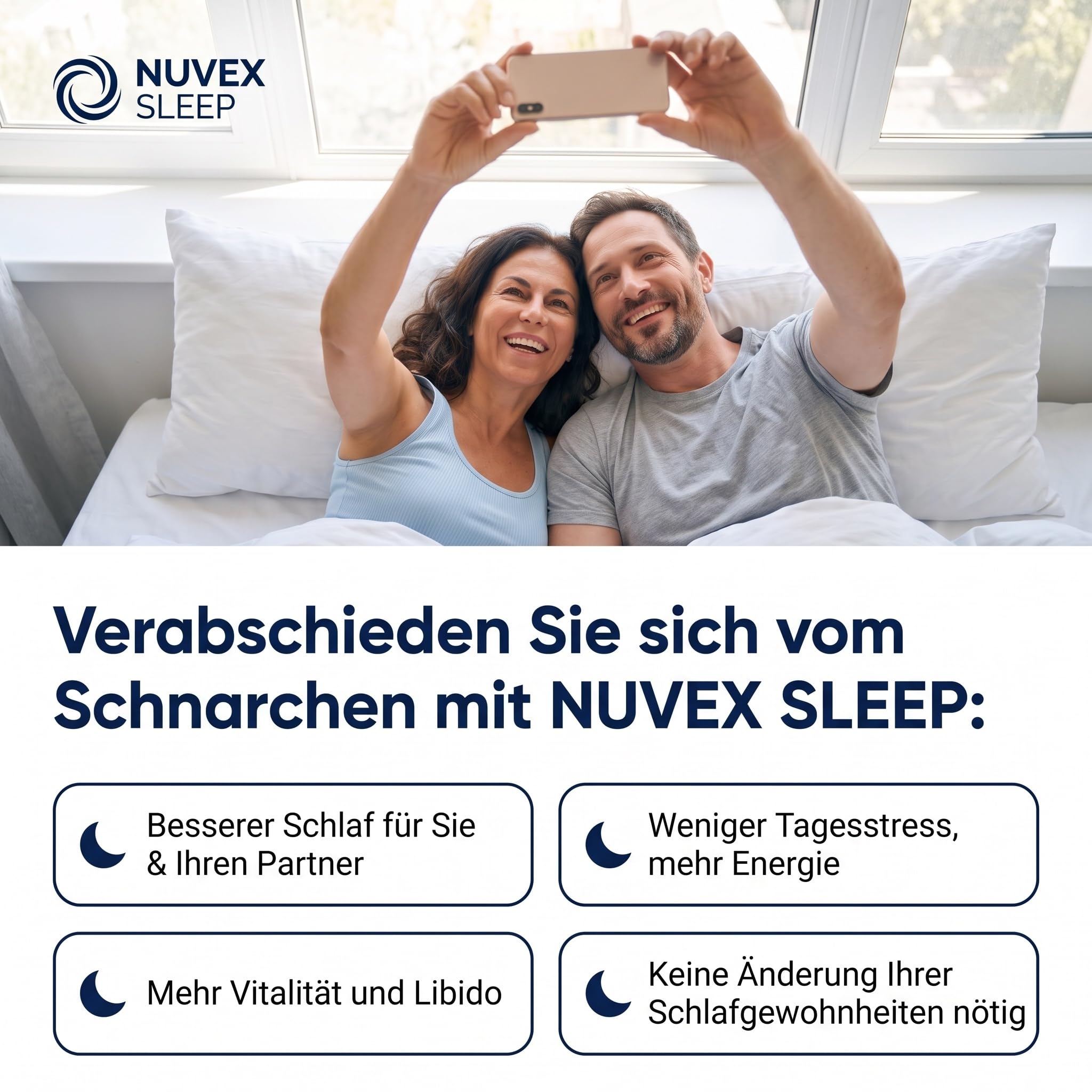 Nuvex Sleep – Anti-Schnarch-Schiene, 3er-Pack 10 Stufen Anpassbar