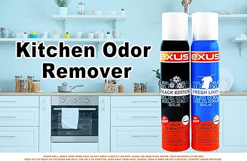 Miniatura 9 de Exus Eliminador de olores y ambientador en aerosol para olores fuertes, uso para casa, automóvil, baños, cocina, oficina. Ambientador fuerte - 0.7