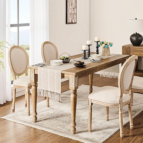 Miniatura 10 de Camino de mesa de granja, caminos de mesa rústicos de 72 pulgadas de largo, camino de mesa bohemio de lino, camino de mesa trenzado a rayas verdes