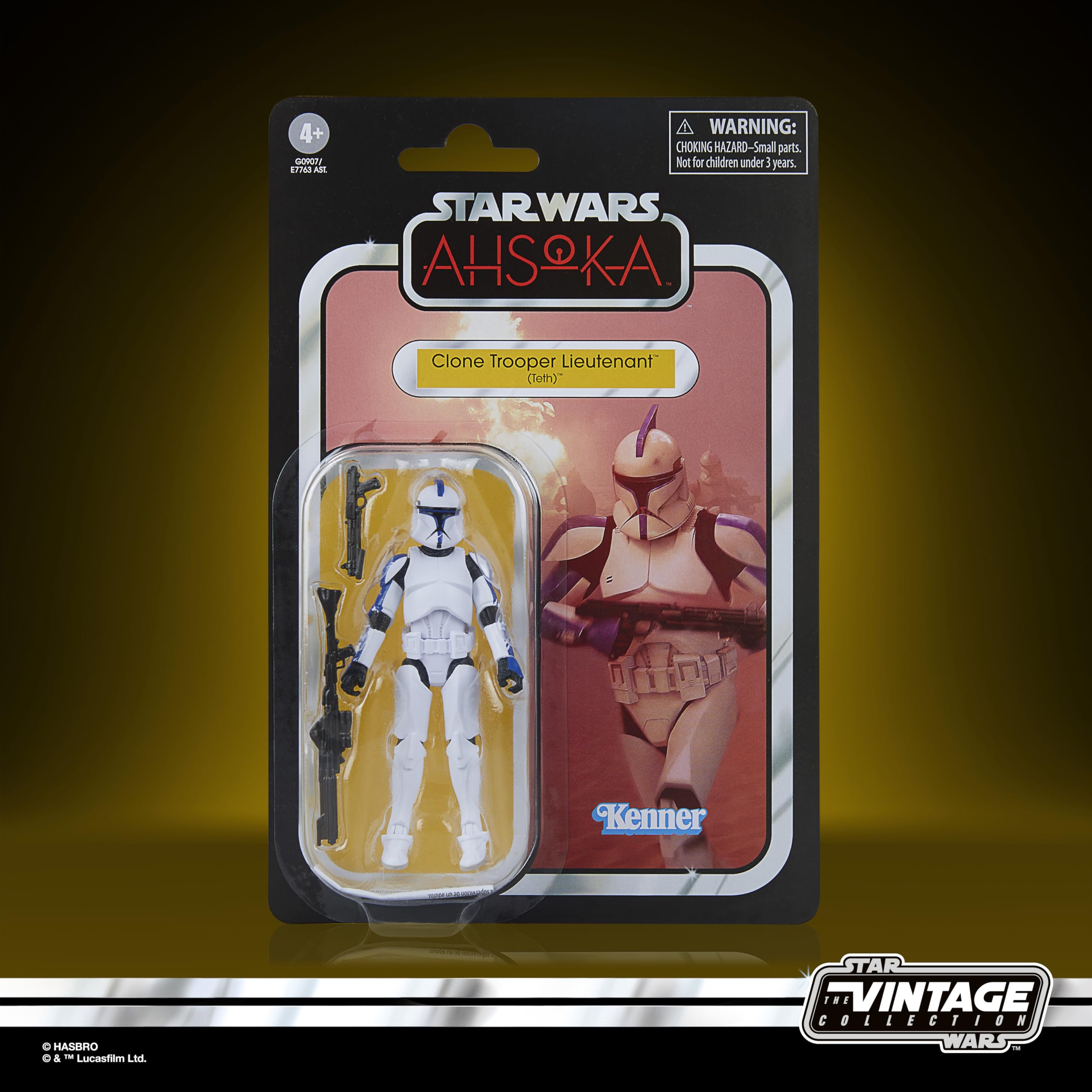 Hasbro, Star Wars The Vintage Collection, Tenente Clone Trooper (Teth), action figure ispirate alla serie "Star Wars: Ahsoka", da 9,5 cm