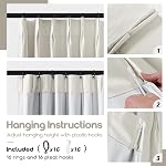 SHINELAND Pinch Pleated Curtains 94 Inch Long 2 Panels Natural Linen 100% Blackout Bohemian Custom Bedroom Living Room Window Curtains Cream
