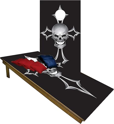 Miniatura 29 de BackYardGamesUSA Juego de tablas de cornhole de madera prémium hechas a mano – Serie Calavera – Hecho a mano en Estados Unidos, tamaño reglamentario