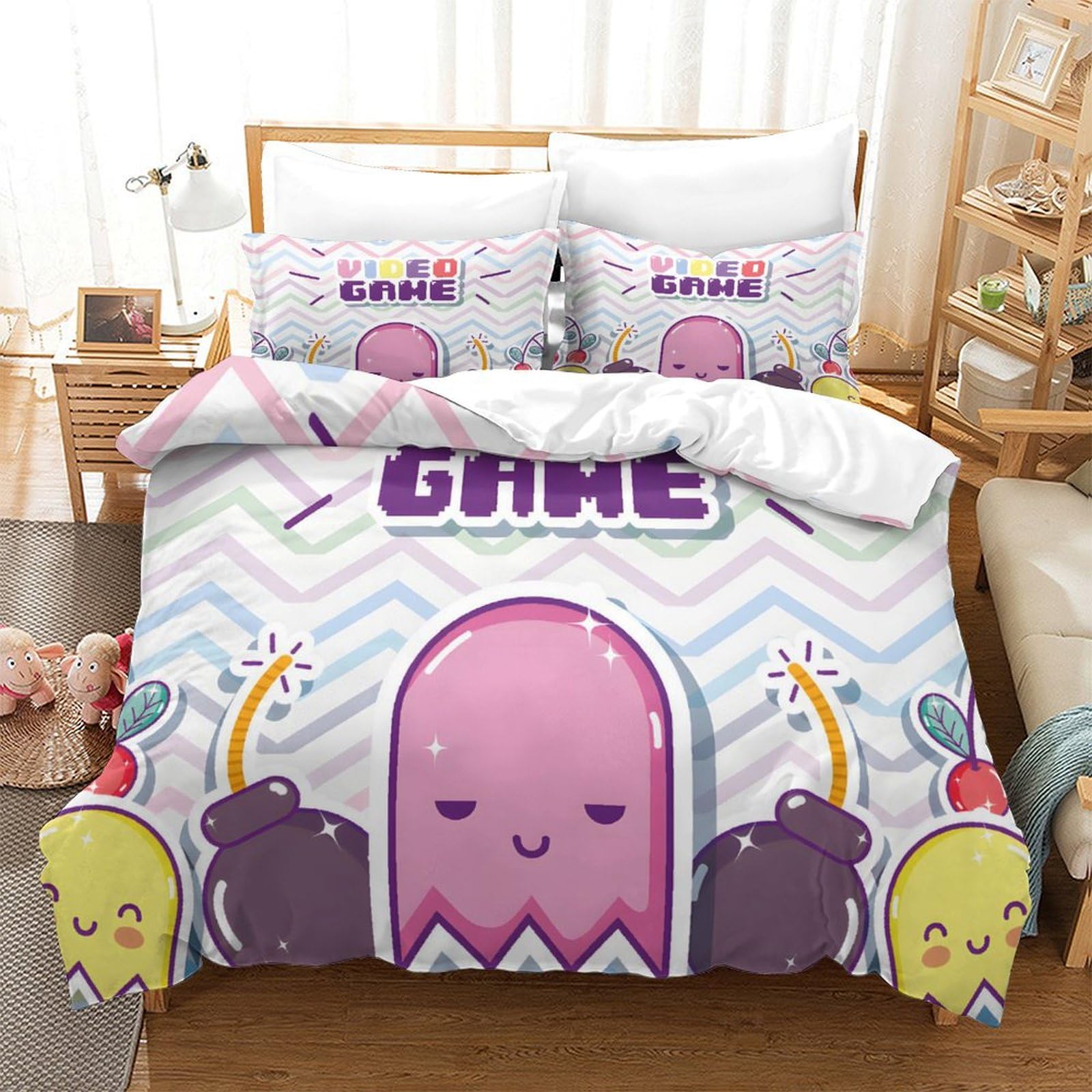 Parure de lit gamer 260x220 housse de couette 3D motif manette