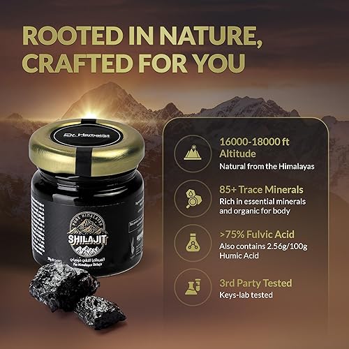 Miniatura 4 de Resina Shilajit pura del Himalaya de 400 mg Shilajit con ácido fúlvico y más de 85 minerales traza energía natural y apoyo de vitalidad para hombres