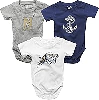 Vista 99 de Wes and Willy Baby College Team - Paquete de 3 mamelucos de algodón