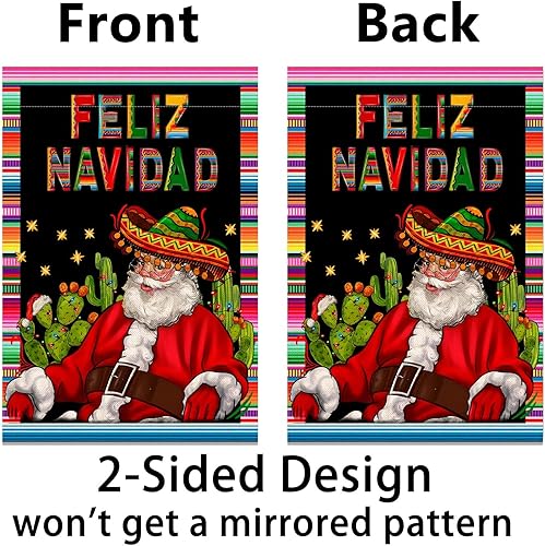 Miniatura 4 de Nepnuser Bandera de jardín de Feliz Navidad, decoración mexicana de Navidad, suministros de fiesta de invierno español, suministros de fiesta de