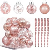 Vista 7 de XmasExp Juego de 8 piezas de adornos de bolas de Navidad - Esferas grandes de plástico transparente inastillable para árbol de Navidad, bolas